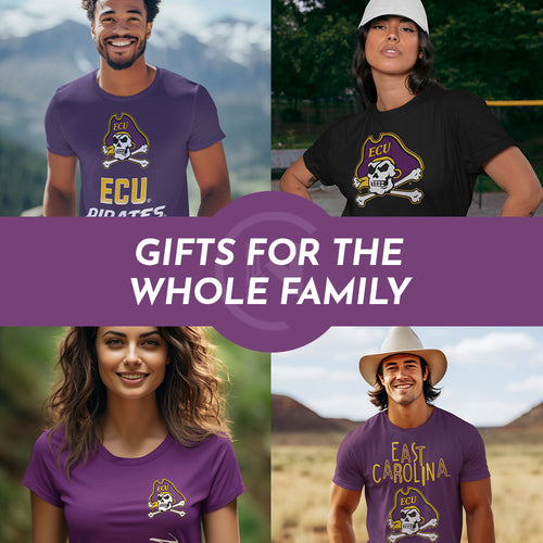 Gifts for the Whole Family. People wearing apparel from East Carolina University Pirates - Mobile Banner