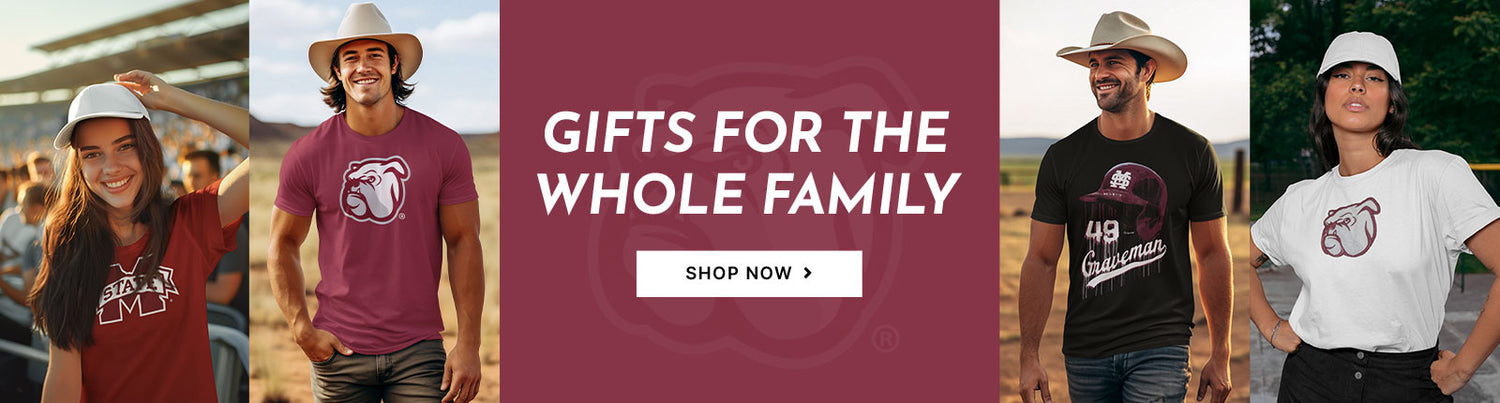 Gifts for the Whole Family. People wearing apparel from MSU Mississippi State University Bulldogs Apparel – Official Team Gear