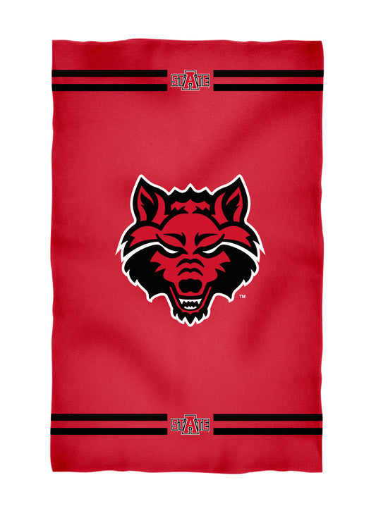 Arkansas State Red Wolves Red Beach Bath Towel by Vive La Fete