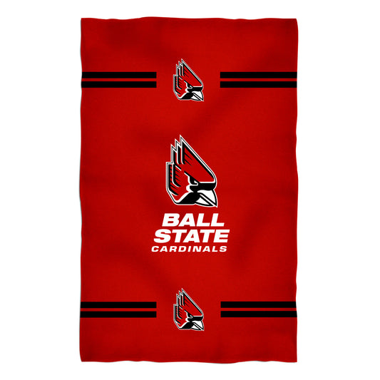 Ball State Cardinals Red Beach Bath Towel by Vive La Fete