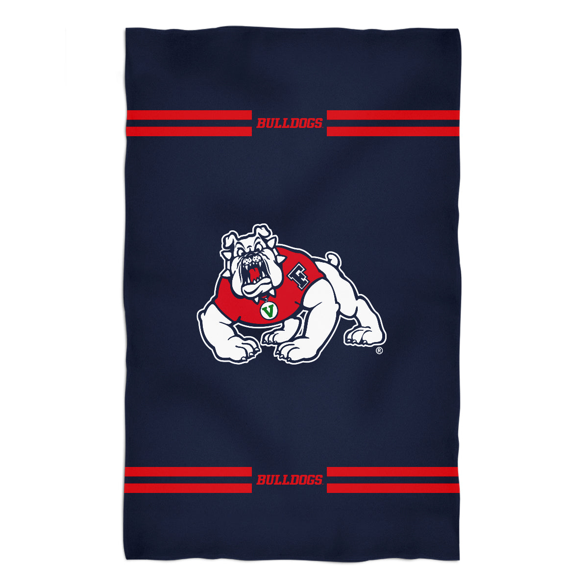 Fresno State Bulldogs Navy Beach Bath Towel by Vive La Fete