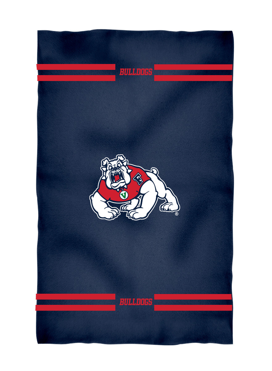 Fresno State Bulldogs Blue Beach Bath Towel by Vive La Fete