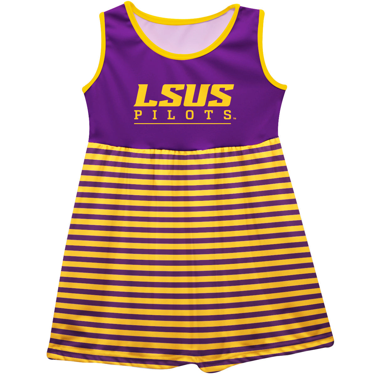 LSU Shreveport LSUS Pilots Girls Game Day Sleeveless Tank Dress Solid