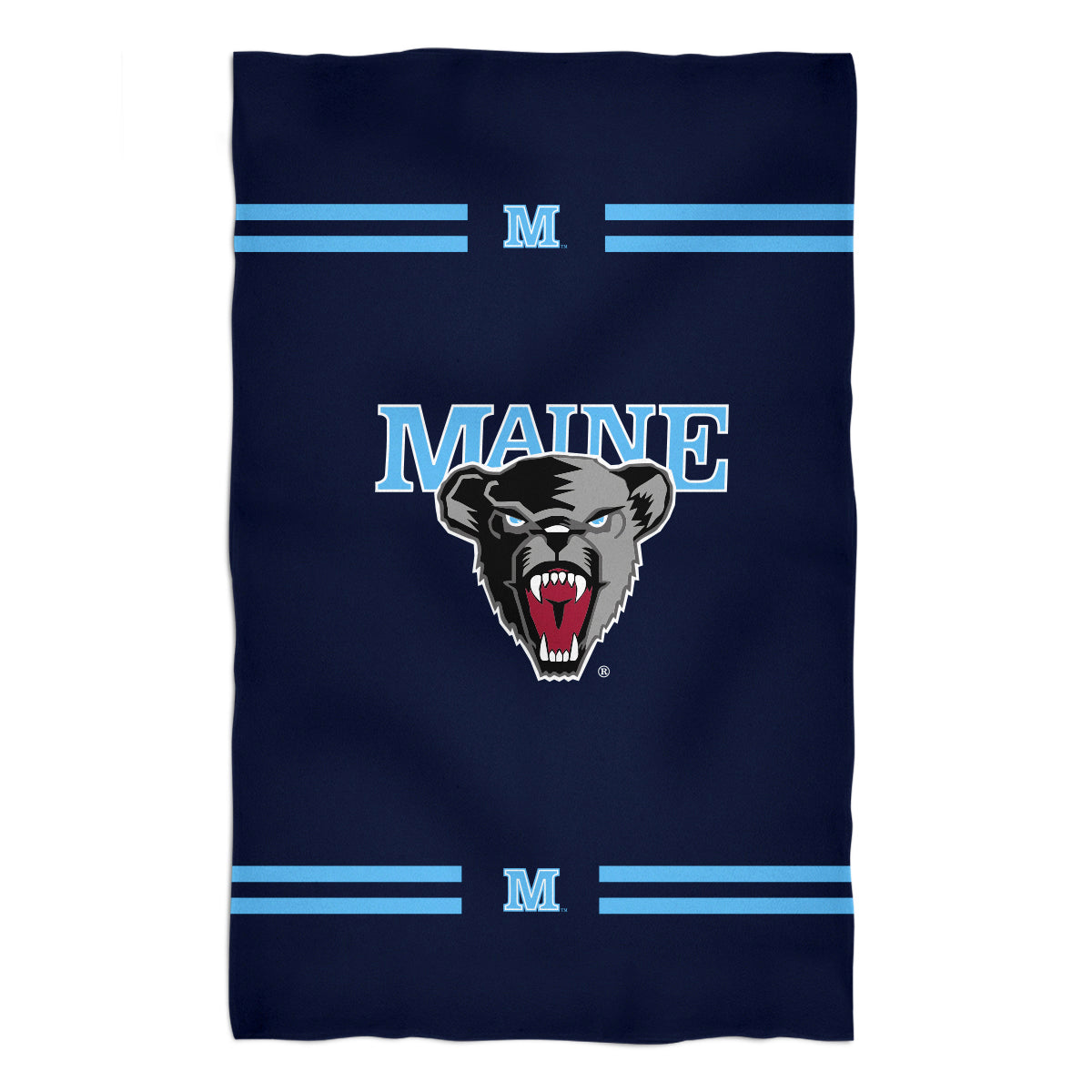 Umaine Black Bears Navy Beach Bath Towel by Vive La Fete