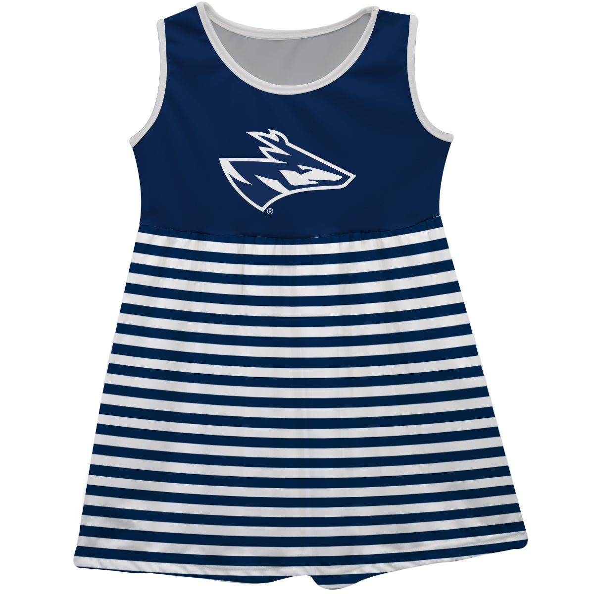 Nebraska-Kearney Lopers UNK Blue and White Sleeveless Tank Dress with Stripes on Skirt by Vive La Fete, Toddler / 4