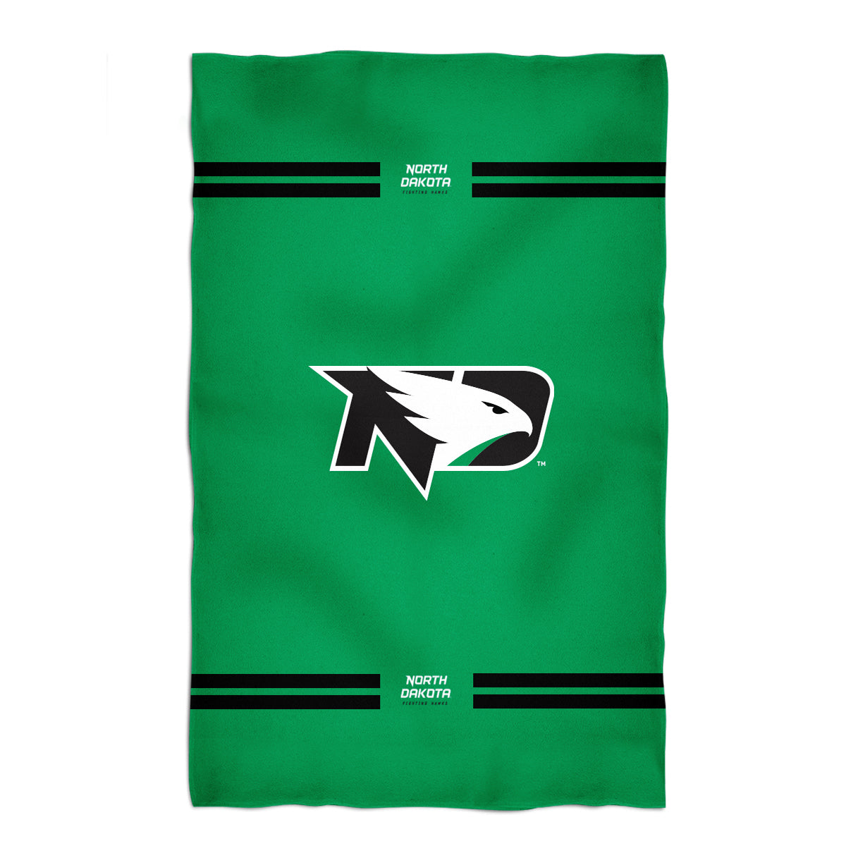 North Dakota Fighting Hawks Green Beach Bath Towel by Vive La Fete