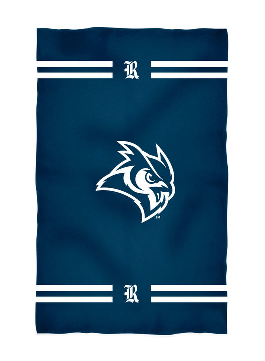 Rice Owls Blue Beach Bath Towel by Vive La Fete