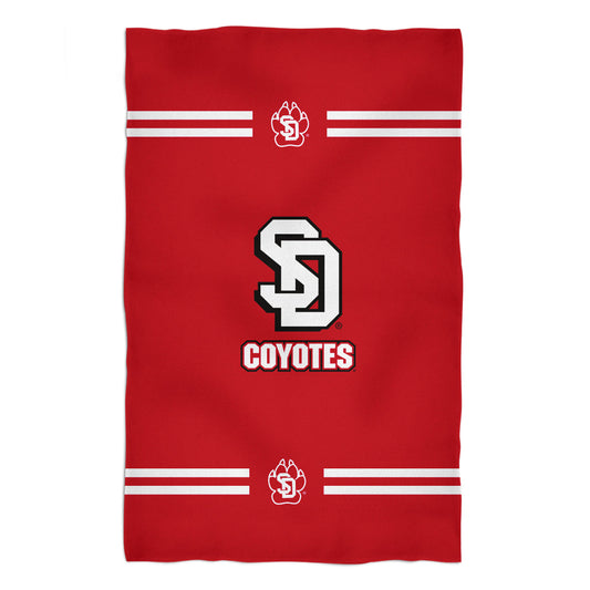 South Dakota Coyotes Red Beach Bath Towel by Vive La Fete