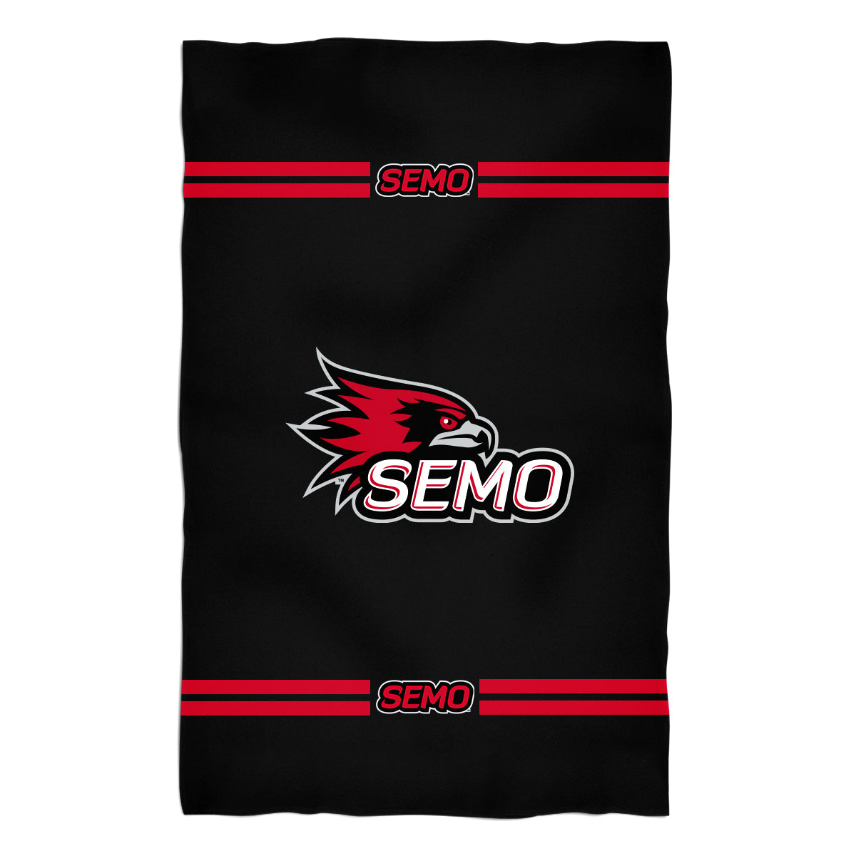 Southeast Missouri Redhawks Black Beach Bath Towel by Vive La Fete