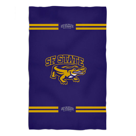 SFSU Gators Purple Beach Bath Towel by Vive La Fete