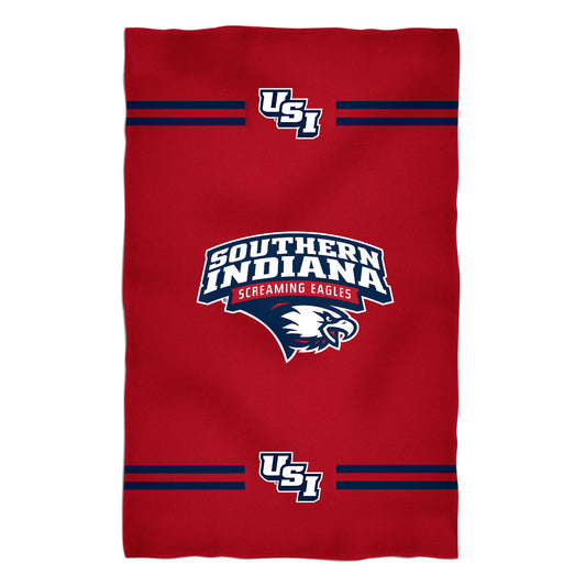 Southern Indiana Screaming Eagles Red Beach Bath Towel by Vive La Fete
