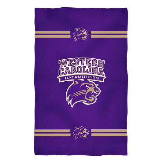 Western Carolina Catamounts Purple Beach Bath Towel by Vive La Fete