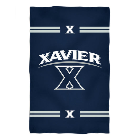 Xavier University Muskateers Navy Beach Bath Towel by Vive La Fete