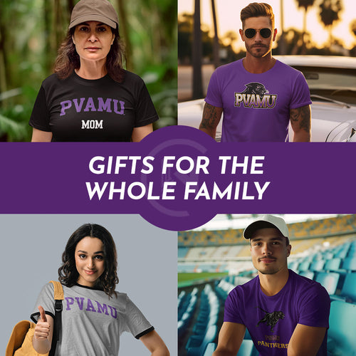 Gifts for the Whole Family. People wearing apparel from Prairie View A&M University Panthers - Mobile Banner