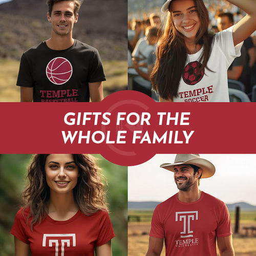 Gifts for the Whole Family. People wearing apparel from Temple University Owls - Mobile Banner