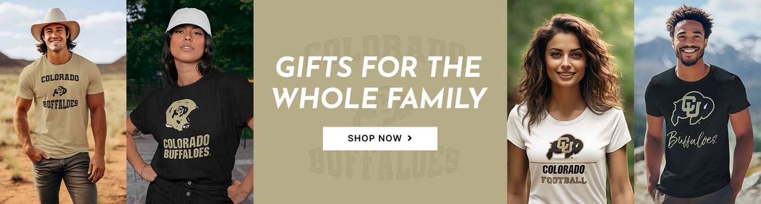Gifts for the Whole Family. People wearing apparel from University of Colorado Buffaloes