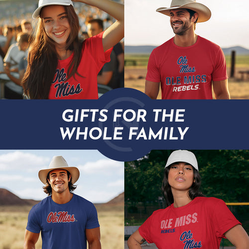 Gifts for the Whole Family. People wearing apparel from University of Mississippi Rebels - Mobile Banner