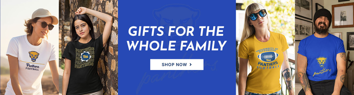 Gifts for the Whole Family. People wearing apparel from University of Pittsburgh Panthers
