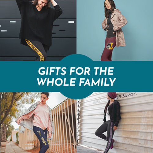 Gifts for the Whole Family. People wearing apparel from Vive La Fete Womens Leggings - Mobile Banner