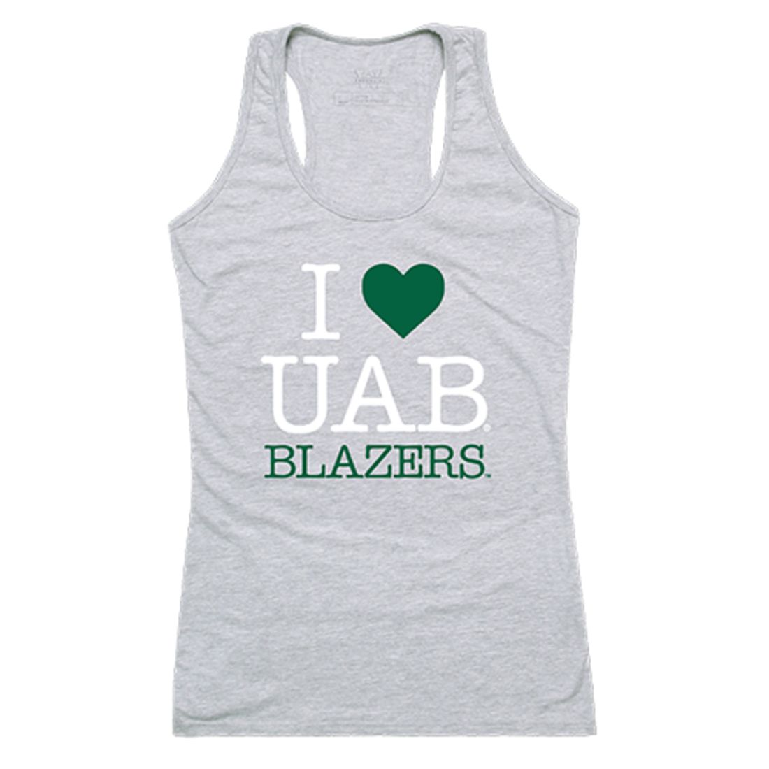 UAB University of Alabama at Birmingham Blazers Womens Love Tank Top Tee T-Shirt Heather Grey-Campus-Wardrobe