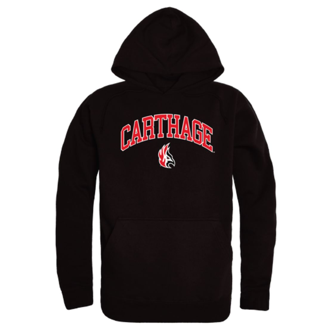 Carthage College Firebirds Campus Fleece Hoodie Sweatshirts, Black / X-Large Carthage College Firebirds Campus Fleece Hoodie Sweatshirts, Black / X-Large