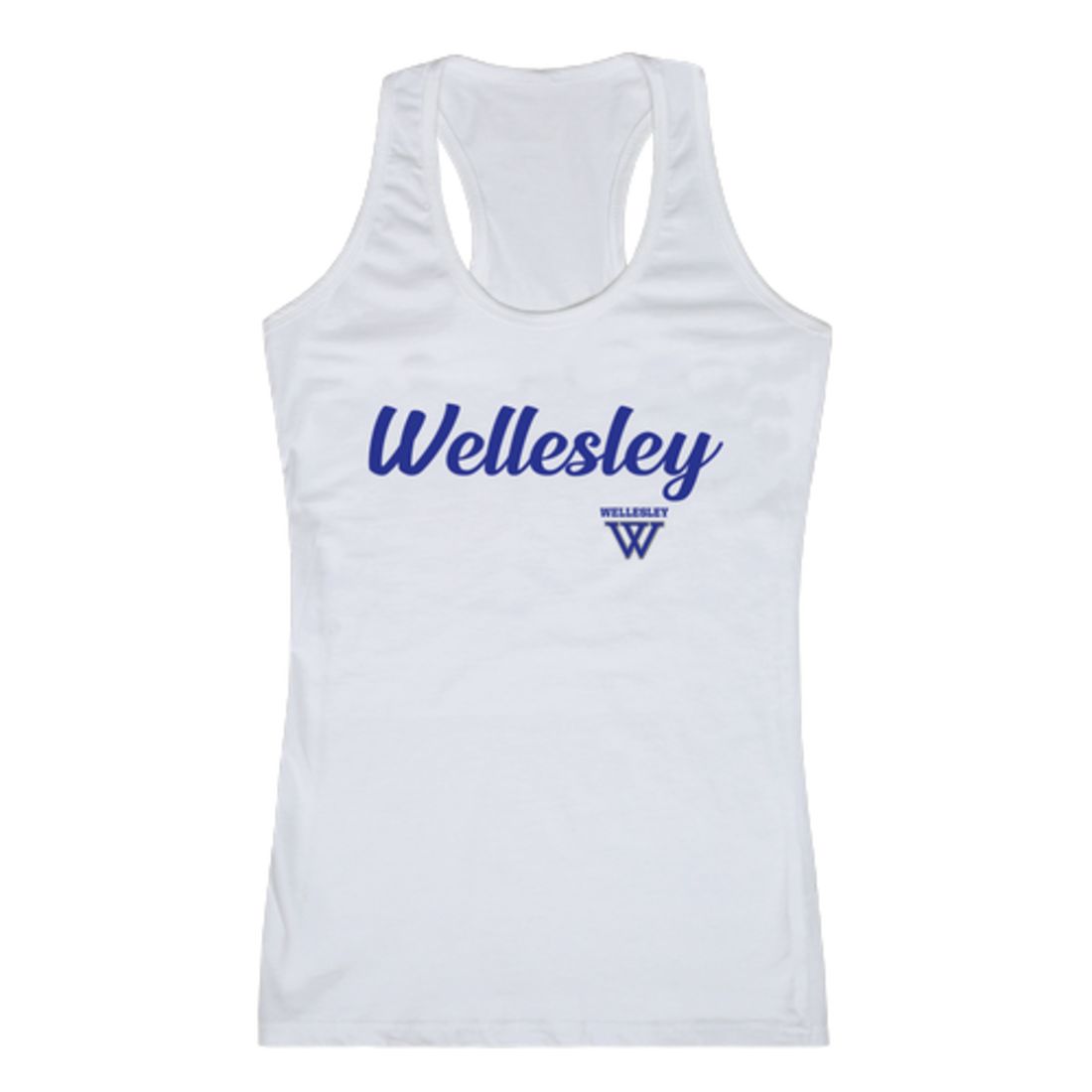 Wellesley College Blue Womens Script Tank Top