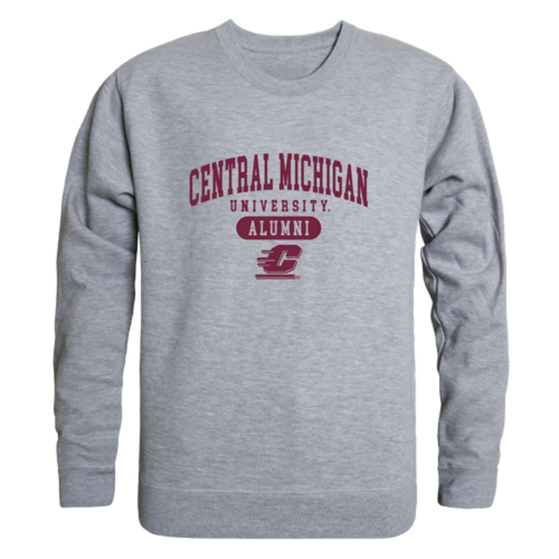 CMU Central Michigan University Chippewas Alumni Fleece Crewneck Pullover Sweatshirt Heather Gray-Campus-Wardrobe