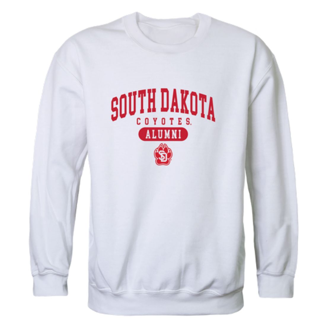 USD University of South Dakota Coyotes Alumni Fleece Crewneck Pullover Sweatshirt Heather Gray-Campus-Wardrobe