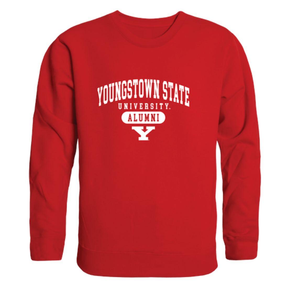YSU Youngstown State University Penguins Alumni Fleece Crewneck Pullover Sweatshirt Heather Gray-Campus-Wardrobe