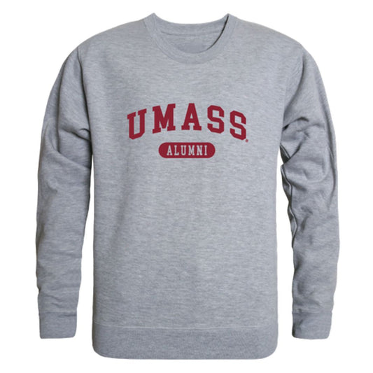 UMASS University of Massachusetts Amherst Minuteman Alumni Fleece Crewneck Pullover Sweatshirt Heather Gray-Campus-Wardrobe