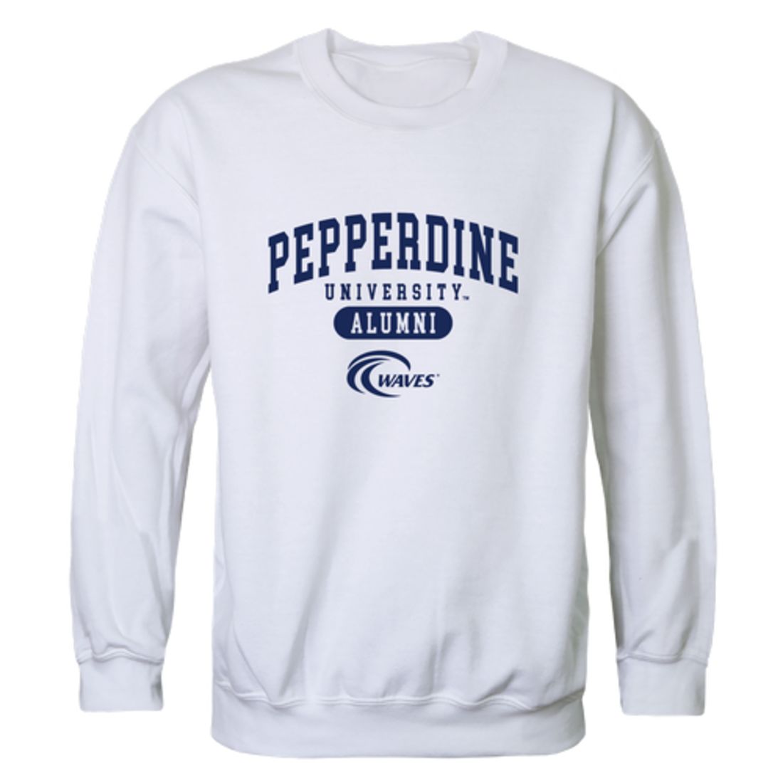 Pepperdine University Waves Alumni Fleece Crewneck Pullover Sweatshirt Heather Gray-Campus-Wardrobe