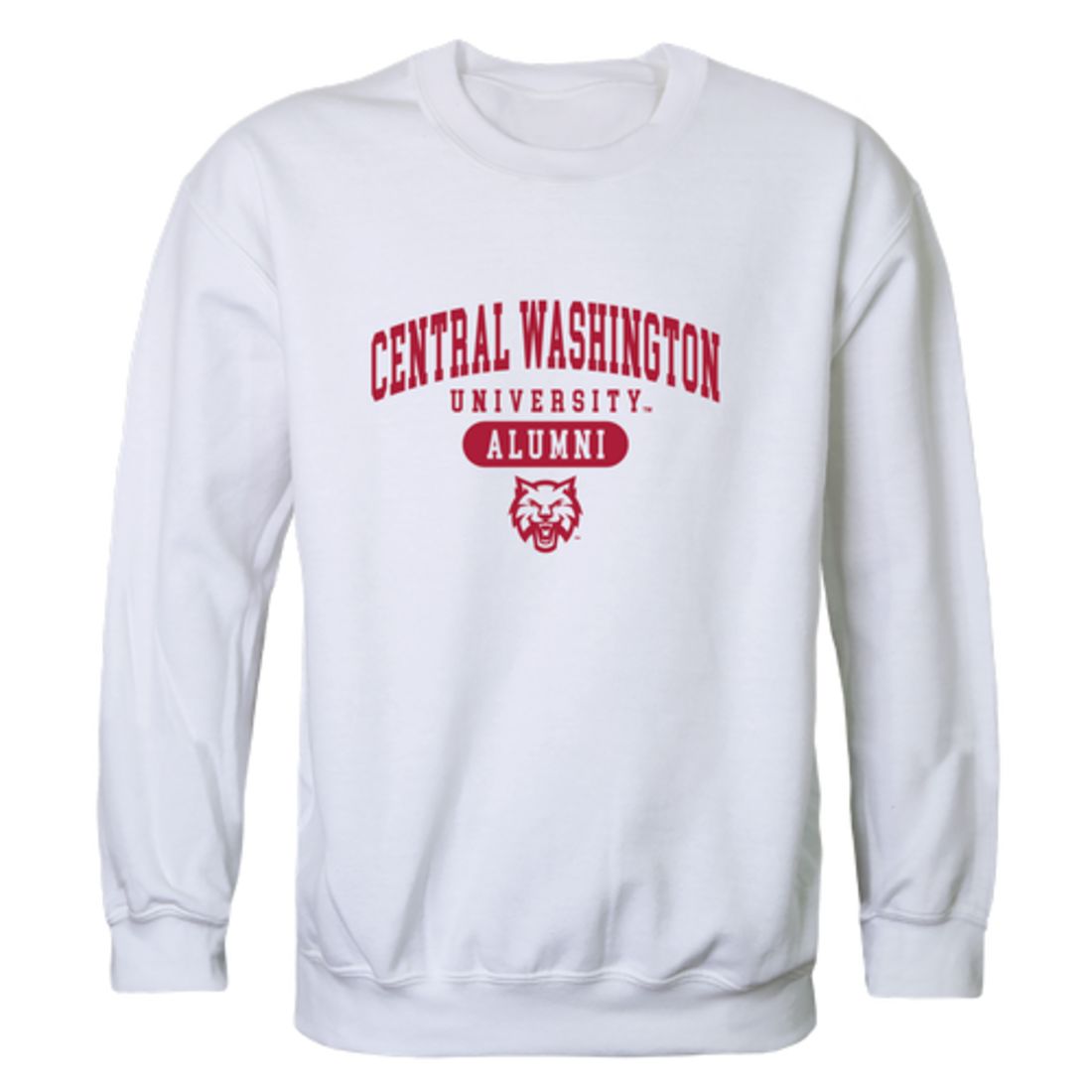 CWU Central Washington University Wildcats Alumni Fleece Crewneck Pullover Sweatshirt Heather Charcoal-Campus-Wardrobe