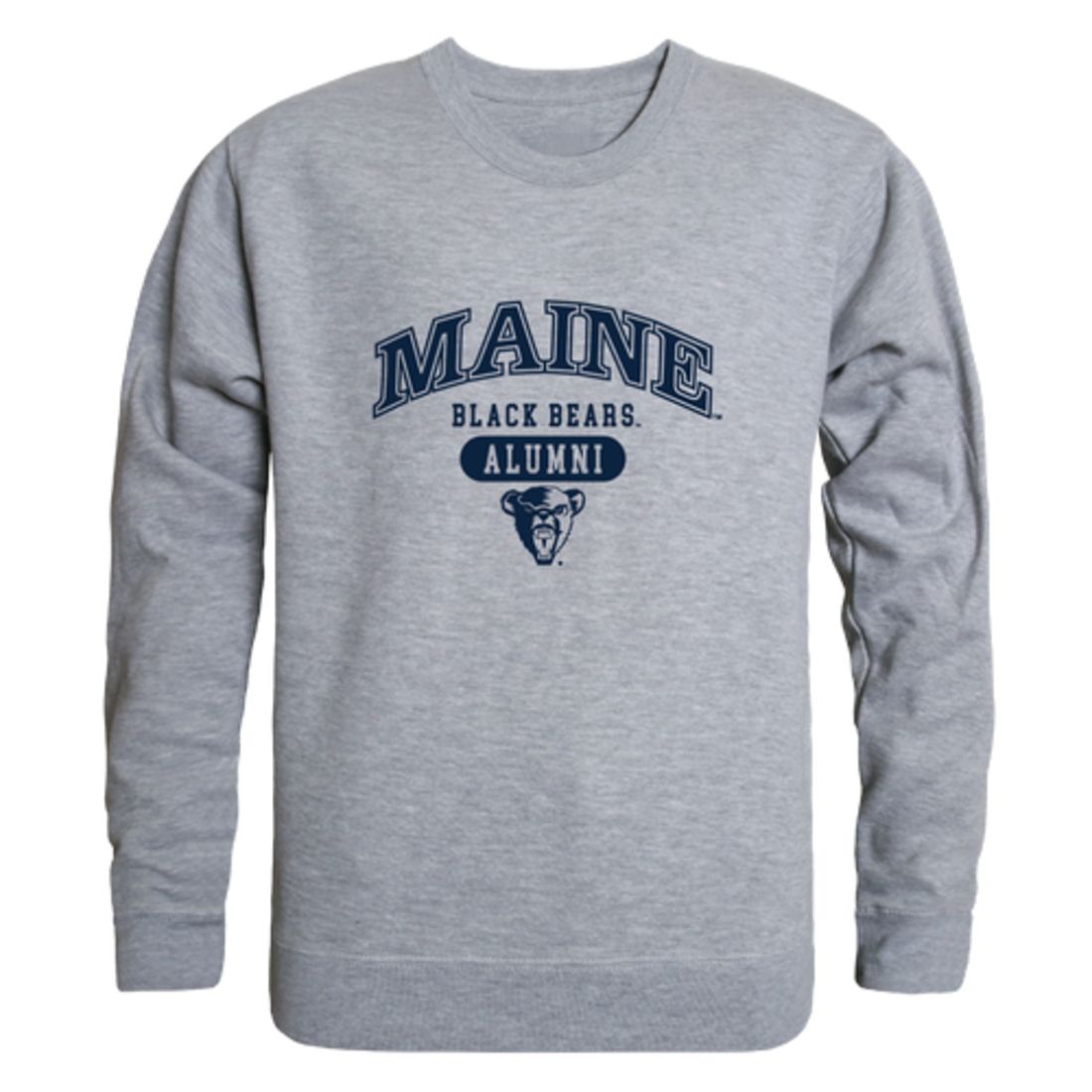 UMaine University of Maine Black Bears Alumni Fleece Crewneck Pullover Sweatshirt Heather Gray-Campus-Wardrobe