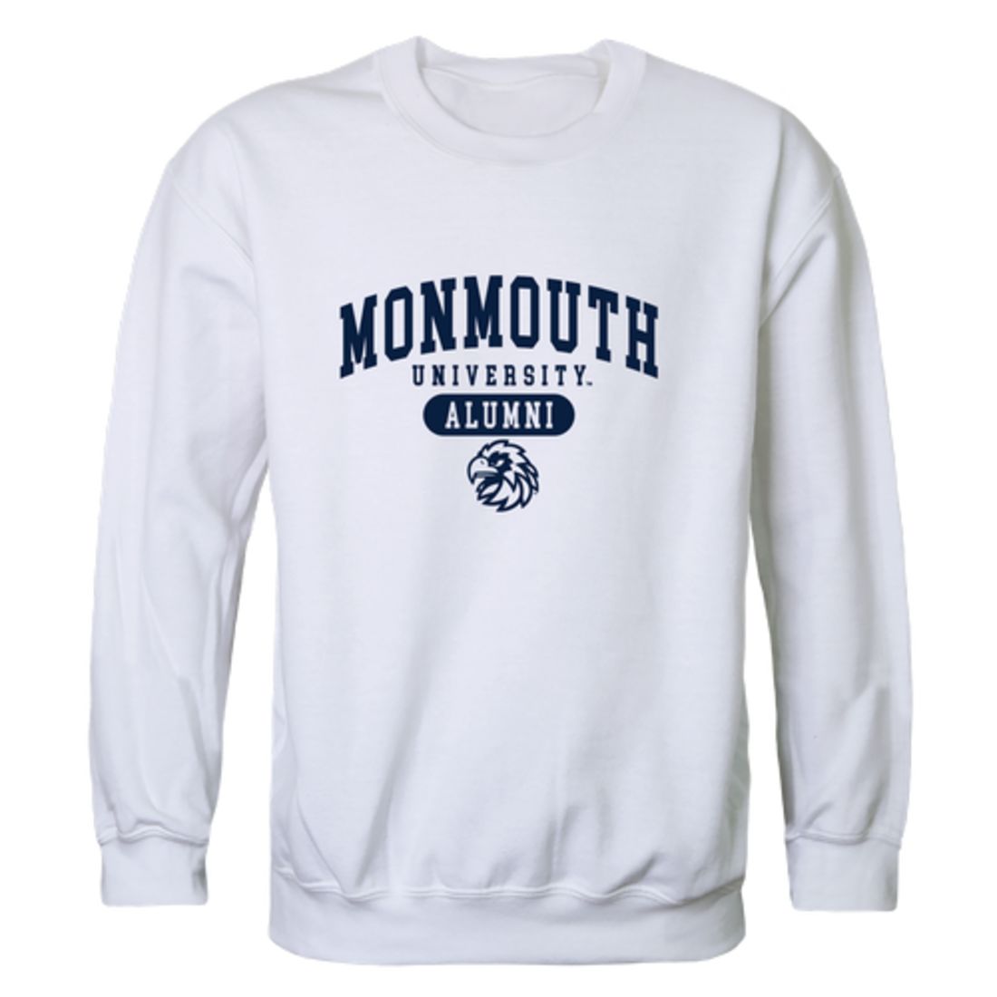 Monmouth University Hawks Alumni Fleece Crewneck Pullover Sweatshirt Heather Gray-Campus-Wardrobe