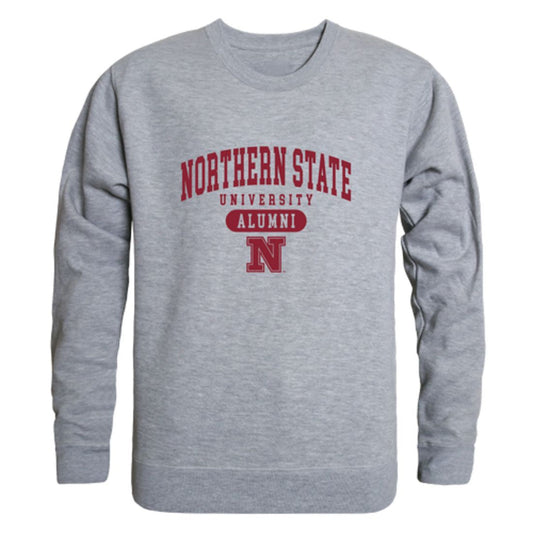 NSU Northern State University Wolves Alumni Fleece Crewneck Pullover Sweatshirt Heather Gray-Campus-Wardrobe