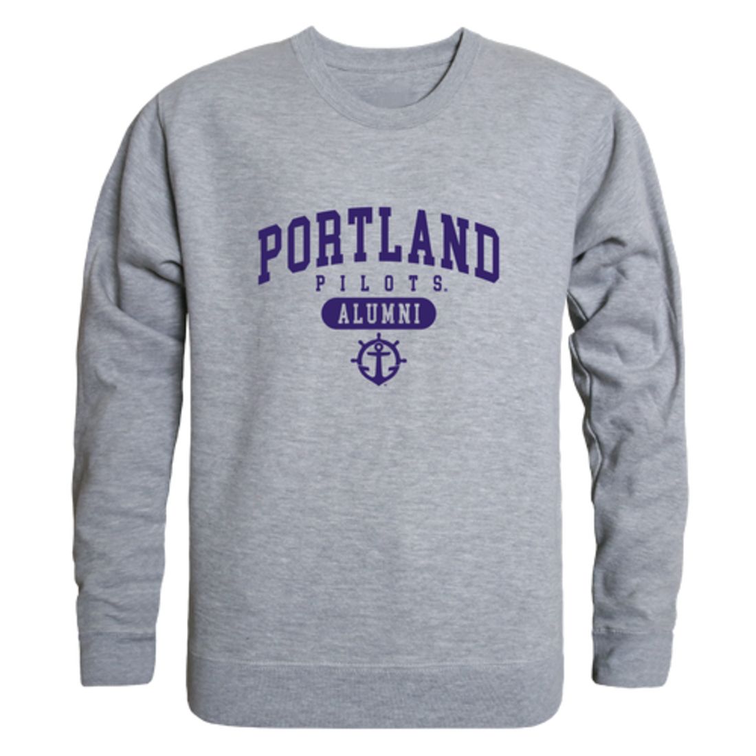 UP University of Portland Pilots Alumni Fleece Crewneck Pullover Sweatshirt Heather Charcoal-Campus-Wardrobe