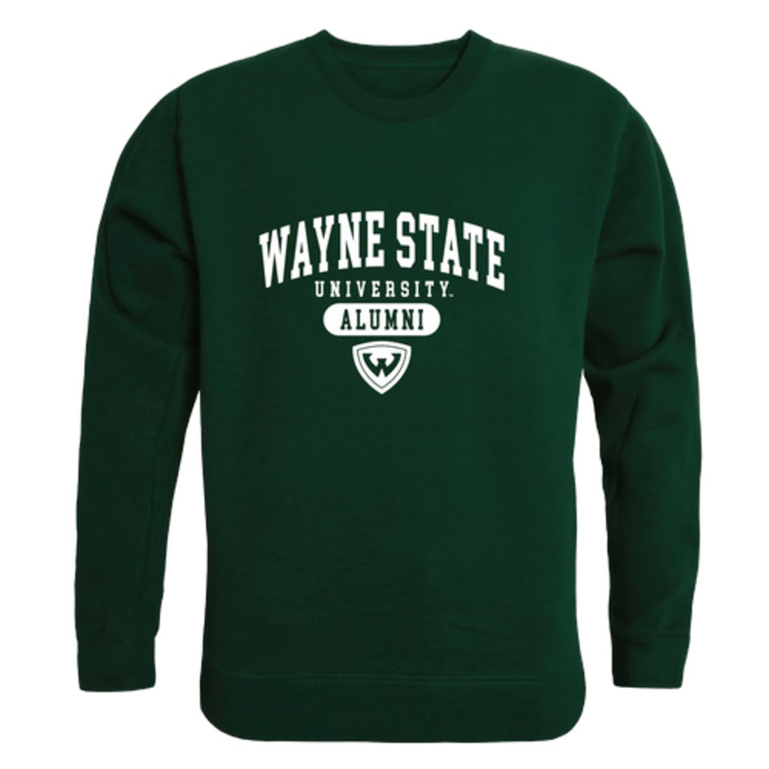 Wayne State University Warriors Warriors Alumni Fleece Crewneck Pullover Sweatshirt Forest-Campus-Wardrobe