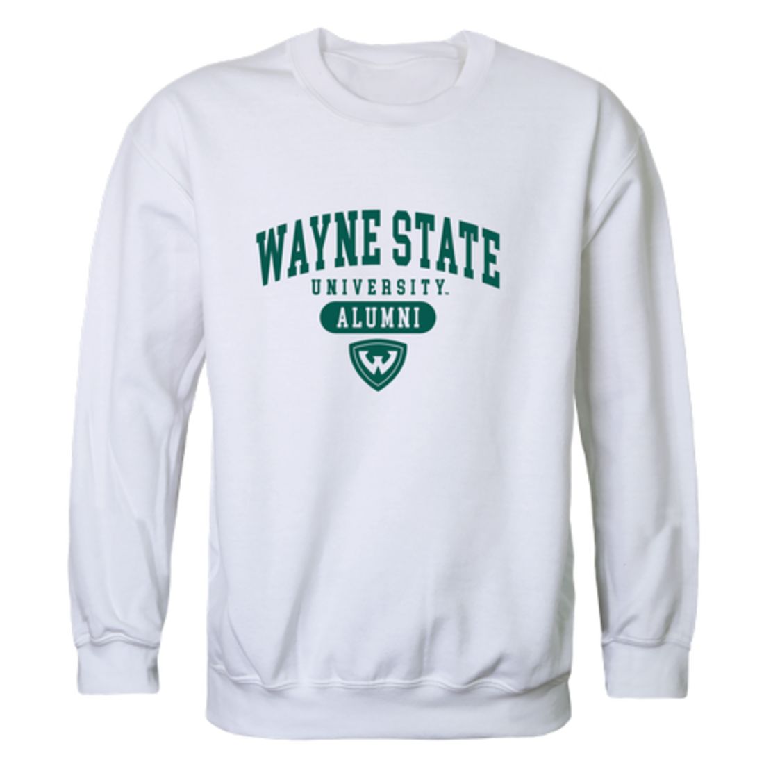 Wayne State University Warriors Warriors Alumni Fleece Crewneck Pullover Sweatshirt Forest-Campus-Wardrobe