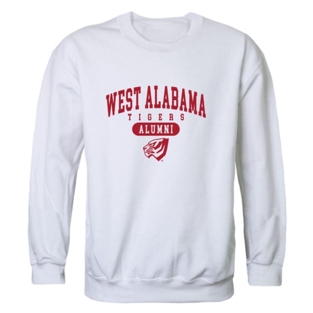 UWA University of West Alabama Tigers Alumni Fleece Crewneck Pullover Sweatshirt Heather Charcoal-Campus-Wardrobe