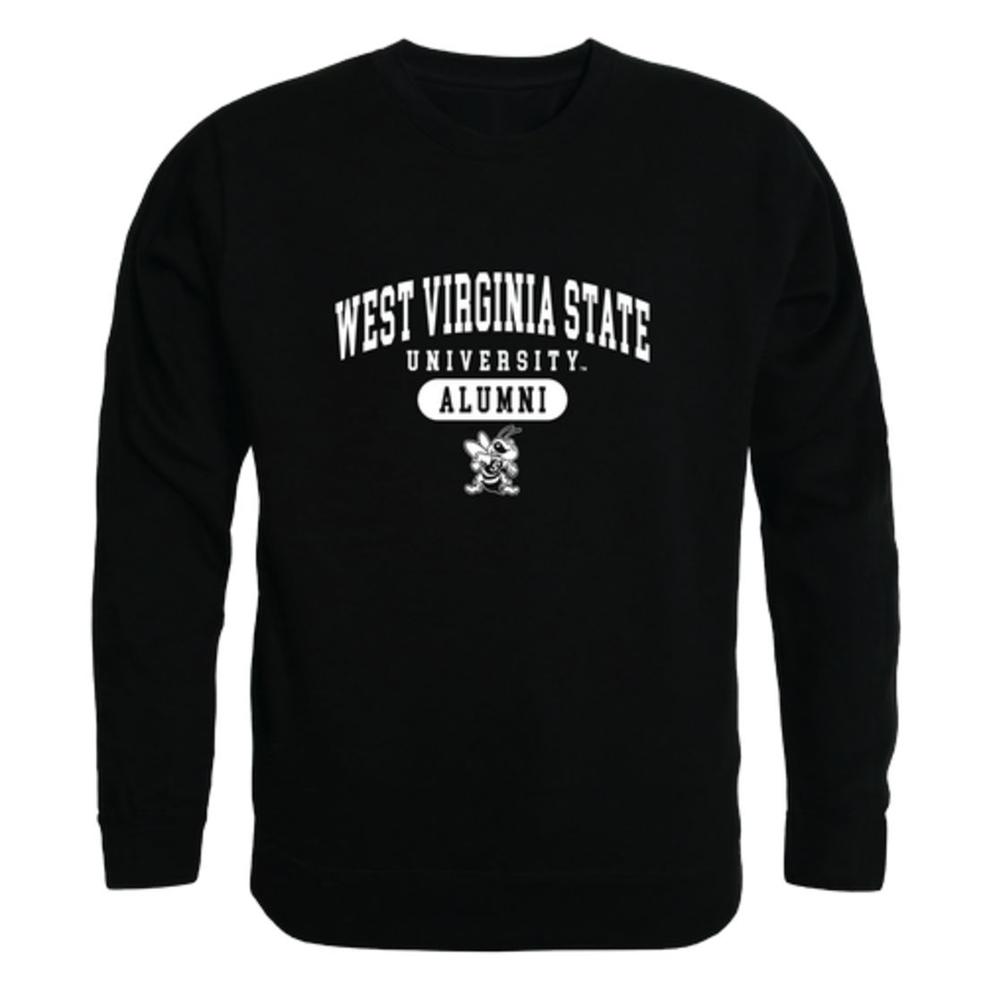 WVSU West Virginia State University Yellow Jackets Alumni Fleece Crewneck Pullover Sweatshirt Black-Campus-Wardrobe
