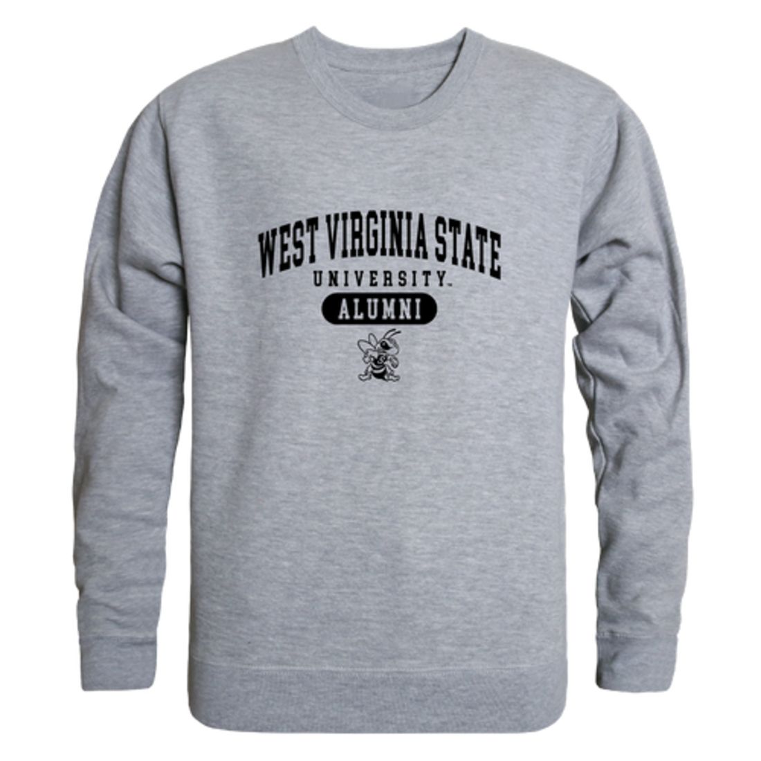 WVSU West Virginia State University Yellow Jackets Alumni Fleece Crewneck Pullover Sweatshirt Black-Campus-Wardrobe