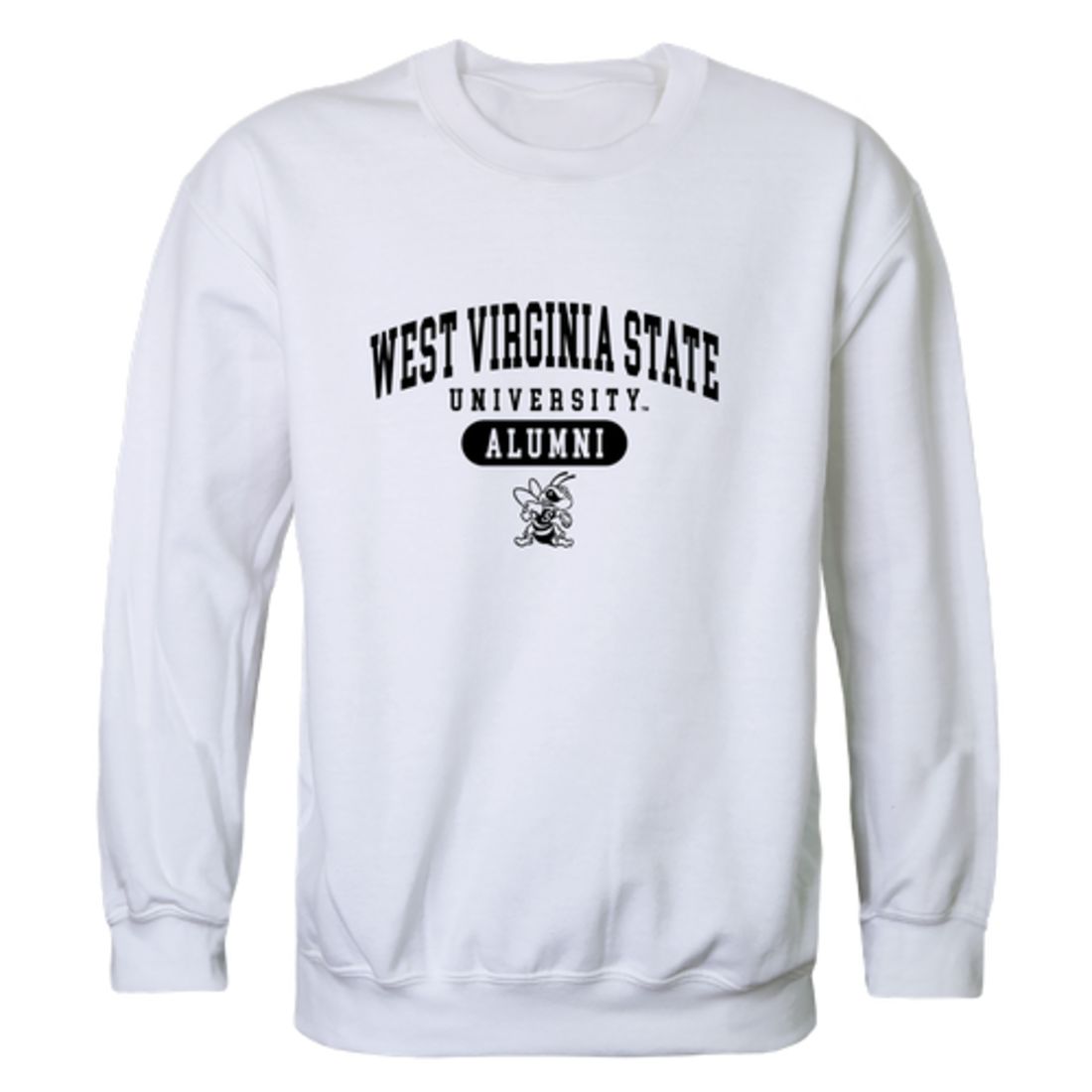 WVSU West Virginia State University Yellow Jackets Alumni Fleece Crewneck Pullover Sweatshirt Black-Campus-Wardrobe
