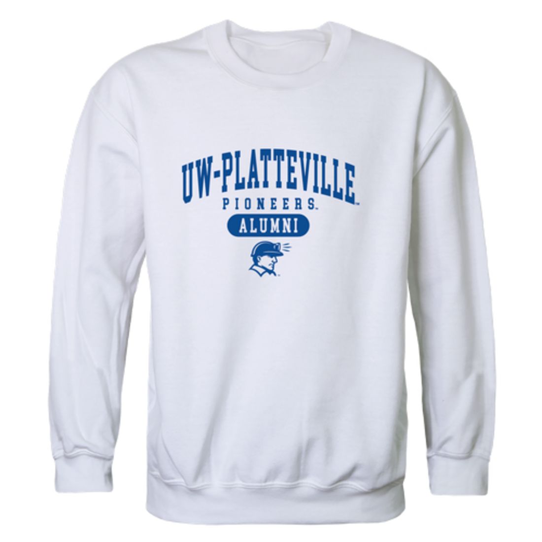 UW University of Wisconsin Platteville Pioneers Alumni Fleece Crewneck Pullover Sweatshirt Heather Gray-Campus-Wardrobe
