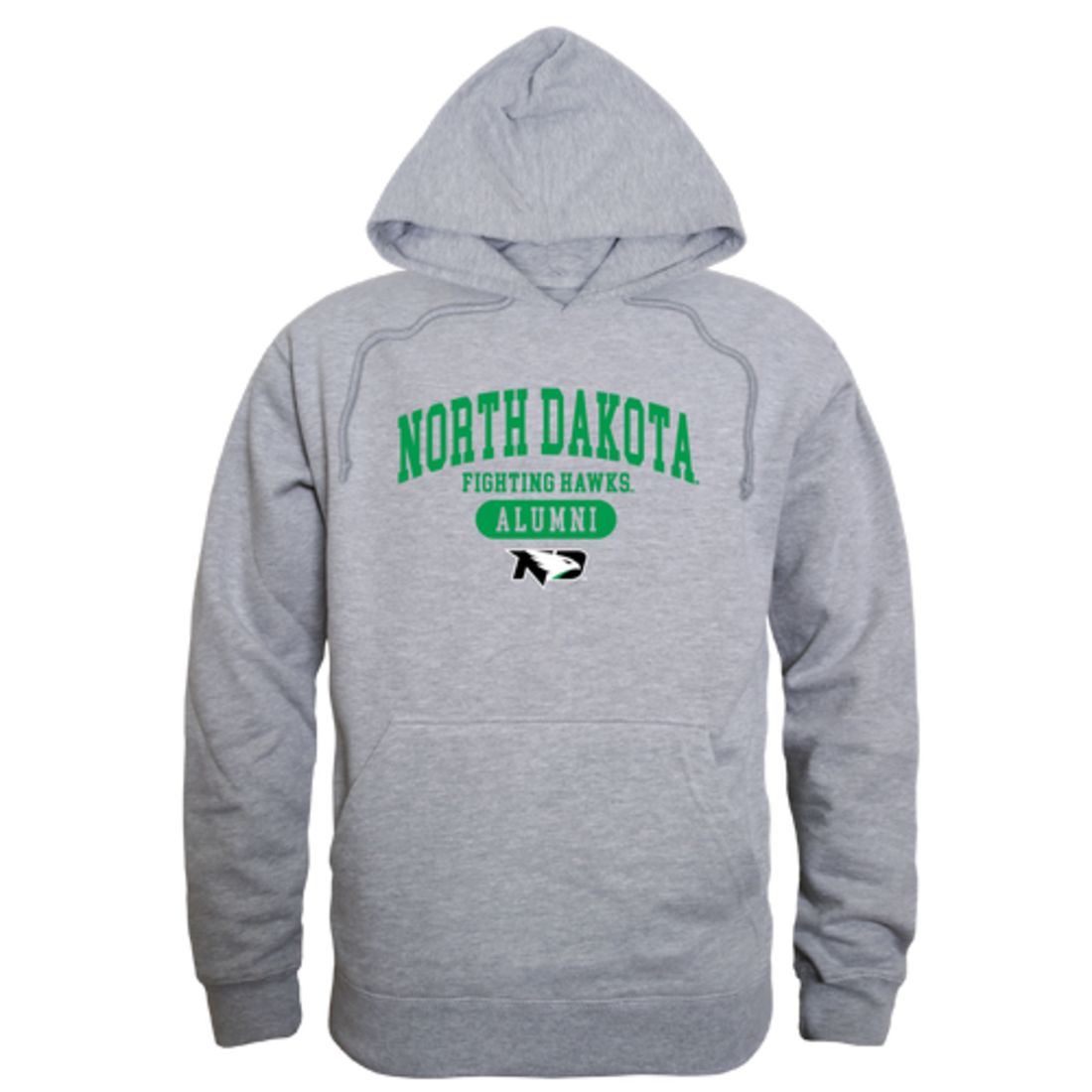 UND University of North Dakota Fighting Hawks Alumni Fleece Hoodie Sweatshirts Heather Charcoal-Campus-Wardrobe