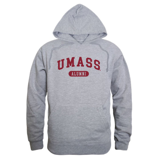 UMASS University of Massachusetts Amherst Minuteman Alumni Fleece Hoodie Sweatshirts Heather Grey-Campus-Wardrobe