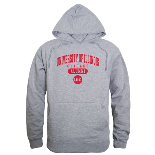 UIC University of Illinois at Chicago Flames Alumni Fleece Hoodie Sweatshirts Heather Grey-Campus-Wardrobe