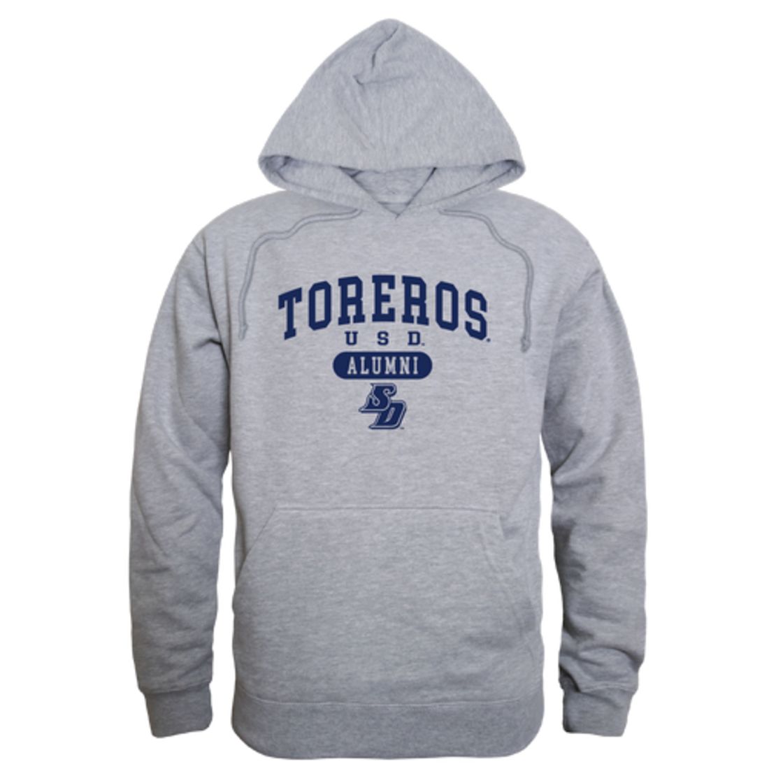 USD University of San Diego Toreros Alumni Fleece Hoodie Sweatshirts Heather Grey-Campus-Wardrobe