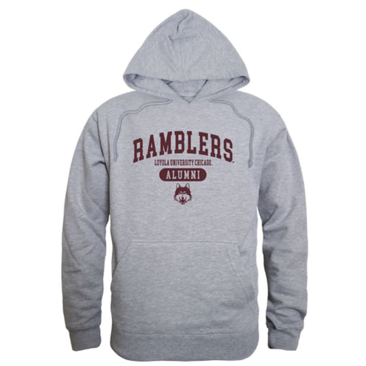 LUC Loyola University Chicago Ramblers Alumni Fleece Hoodie Sweatshirts Heather Grey-Campus-Wardrobe