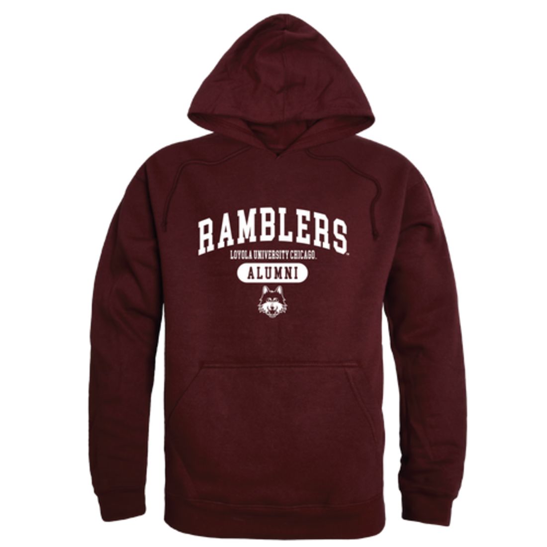 LUC Loyola University Chicago Ramblers Alumni Fleece Hoodie Sweatshirts Heather Grey-Campus-Wardrobe
