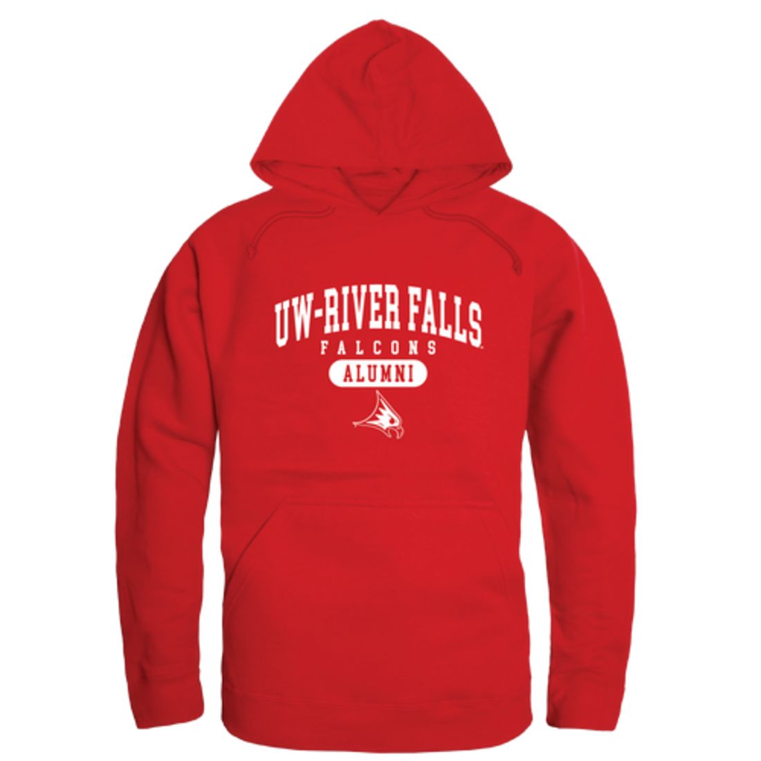 UWRF University of Wisconsin River Falls Falcons Alumni Fleece Hoodie Sweatshirts Heather Grey-Campus-Wardrobe